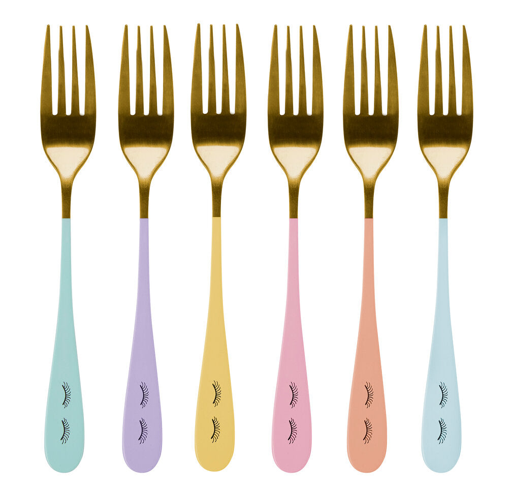 Gaffelsæt, multi - 6 stk.